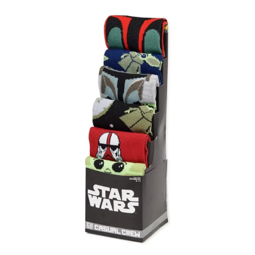 Star Wars The Mandalorian Baby Yoda Grogu Casual Crew Socks-6 Pairs